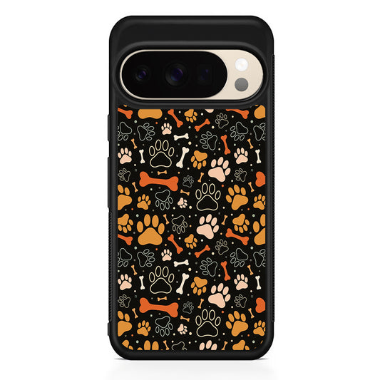 Dog Footprints and Bones Google Pixel 10 Pro XL Case | Slim Google Pixel 10 Pro XL Protective Case