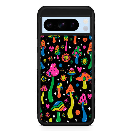 Various Mushrooms Smile Colorful Google Pixel 8 Pro Case | Slim Rubber Case for Google Pixel 8 Pro