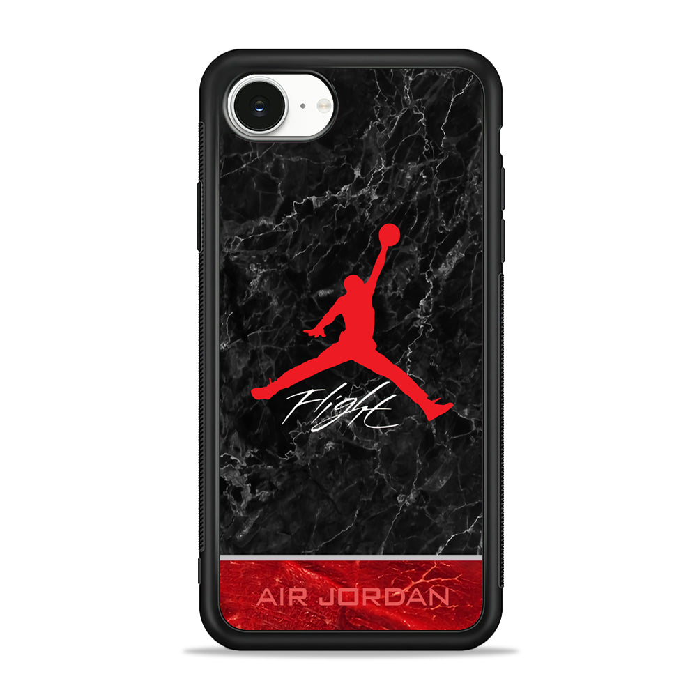 Air Jordan Flight Black Marble iPhone 16e Case - Slim Silicone Case