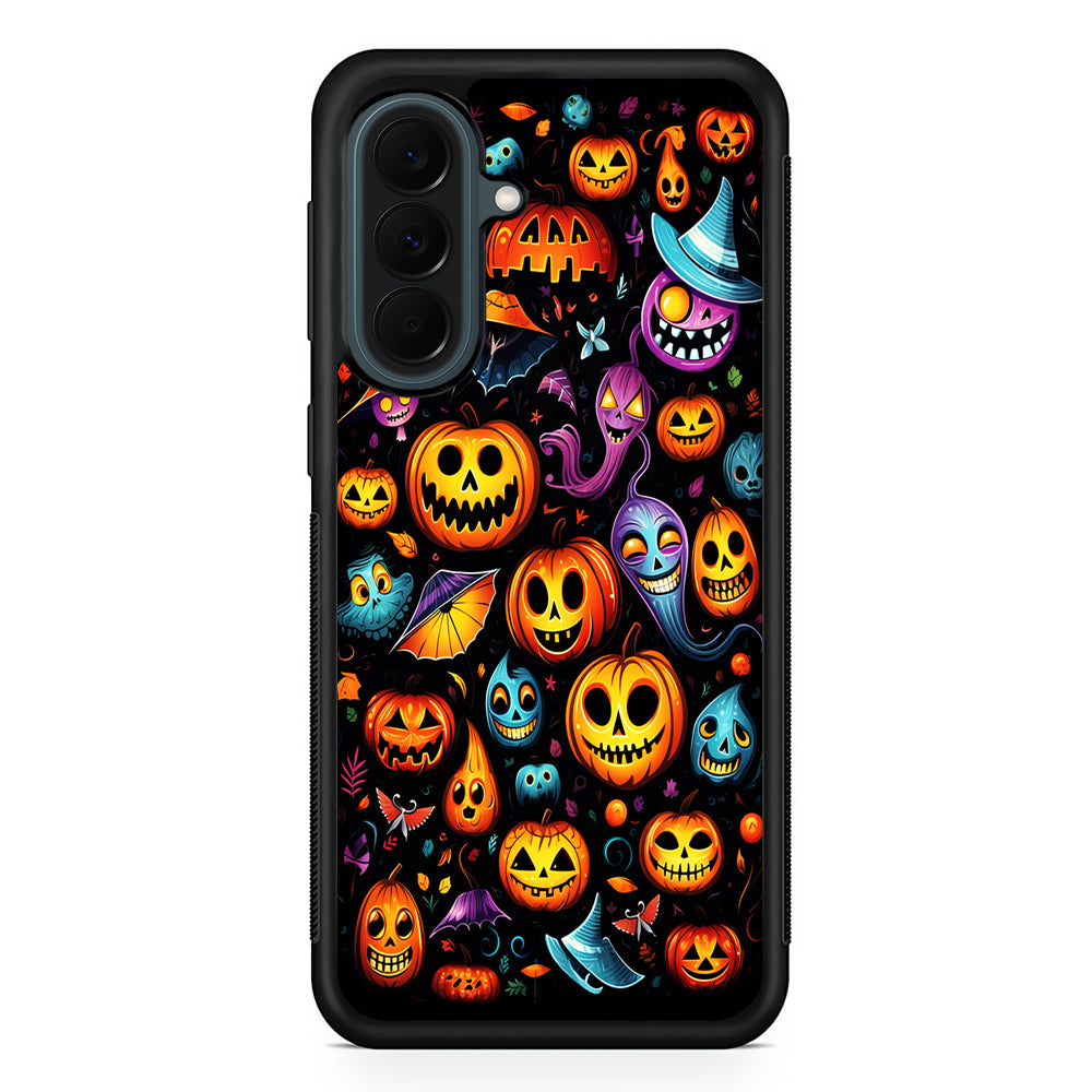 Halloween Pumpkins and Ghosts Samsung Galaxy A37 Case | Samsung Galaxy A37 Rubber Phone Case