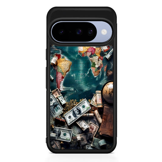 Money on The Map Travel Google Pixel 10 Case | Google Pixel 10 Rubber Protective Case