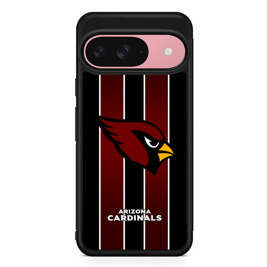 NFL Arizona Cardinals Strike Line Google Pixel 9 Case | Google Pixel 9 Protective Rubber Case