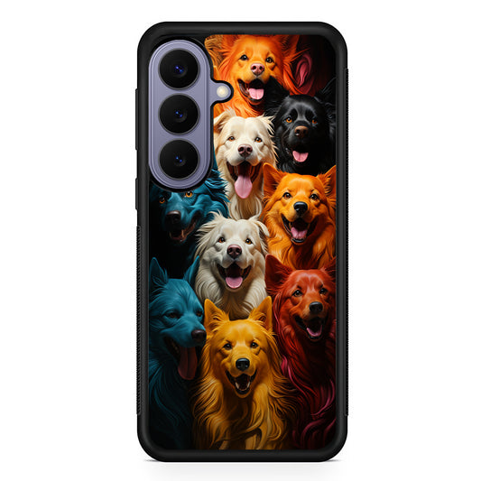 Collection of Colorful Dogs Samsung Galaxy S26 Case | Durable Rubber Case for Samsung Galaxy S26