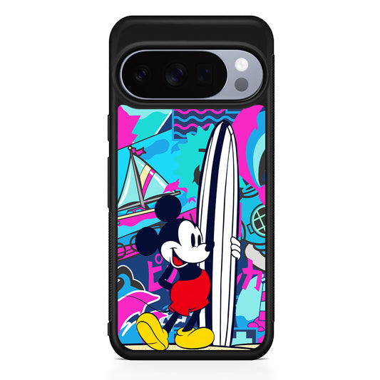 Mickey Mouse Surf Board Google Pixel 10 Pro Case | Slim Google Pixel 10 Pro Rubber Case