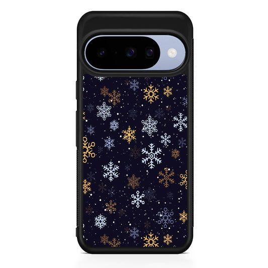 Dark Blue Yellow Winter Google Pixel 10 Case | Google Pixel 10 Rubber Protective Case