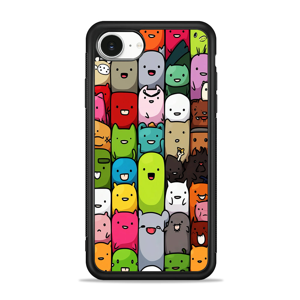 Monster Cute Cartoon Doodle iPhone 16e Case | Protective Phone Cover