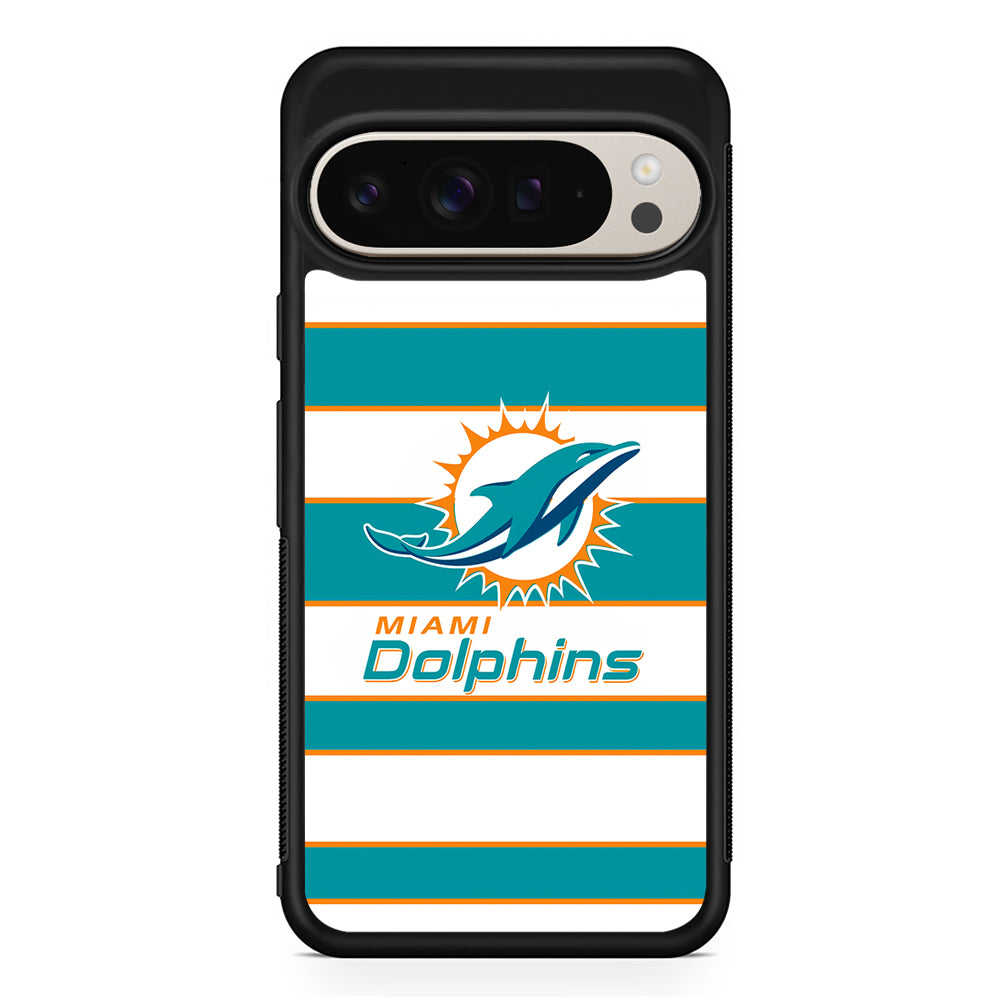 NFL Miami Dolphins White Stripe Google Pixel 9 Pro Case | Slim Protective Cover