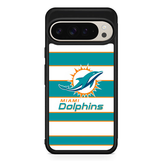 NFL Miami Dolphins White Stripe Google Pixel 9 Pro Case | Slim Protective Cover