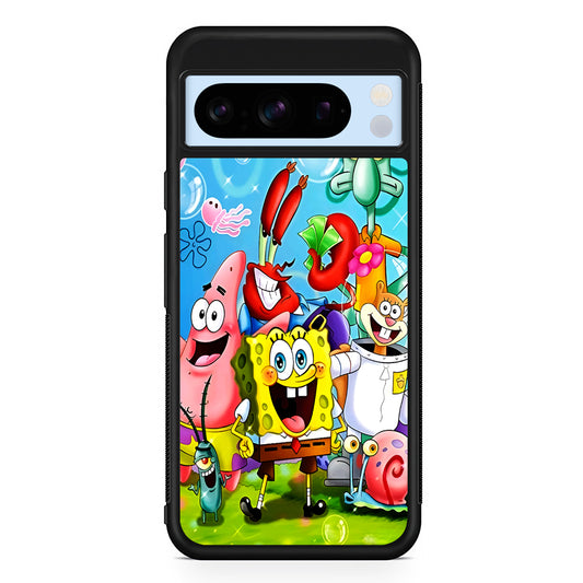 SpongeBob SquarePants Family Google Pixel 8 Pro Case | Slim Rubber Case for Google Pixel 8 Pro