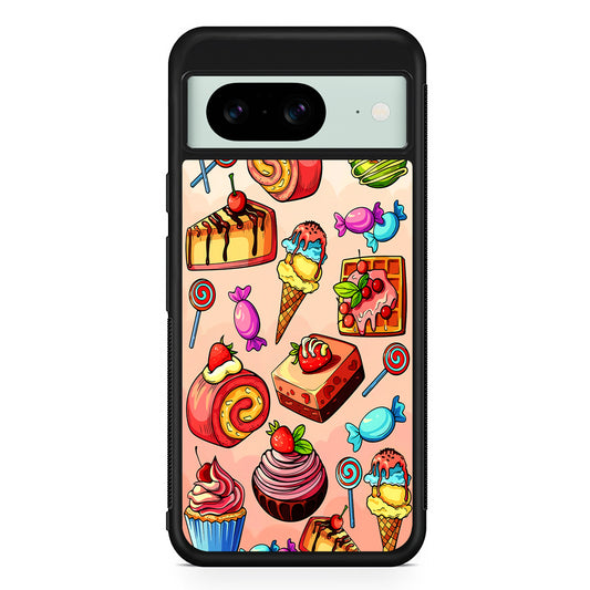 Delicious Colorful Sweets Collection Google Pixel 8 Case | Durable Protective Cover for Google Pixel 8