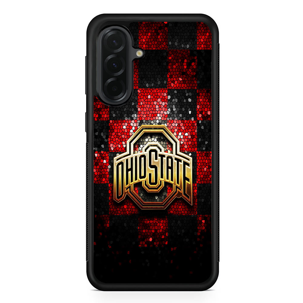 Ohio State Red Black Glitter Samsung Galaxy A36 Case | Protective Rubber Cover