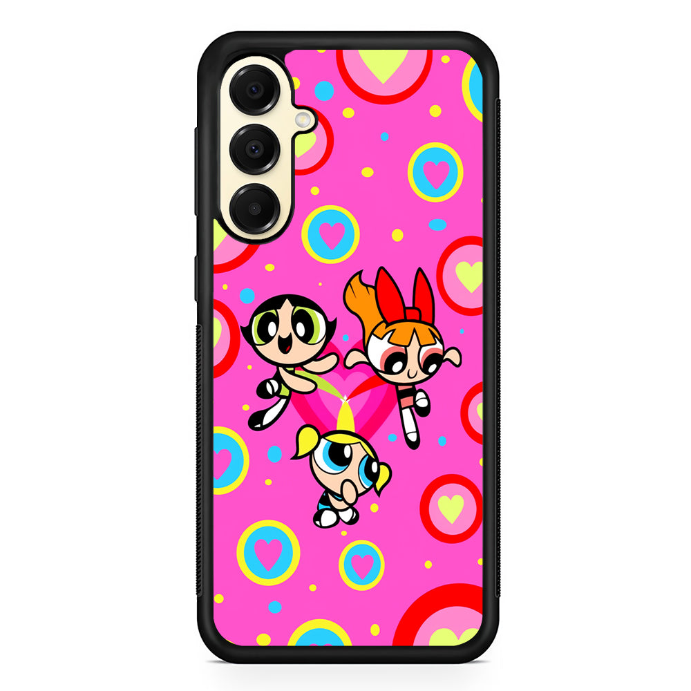 The Powerpuff Girls Love Pattern Samsung Galaxy A16 Case | Slim Rubber Samsung Galaxy A16 Case