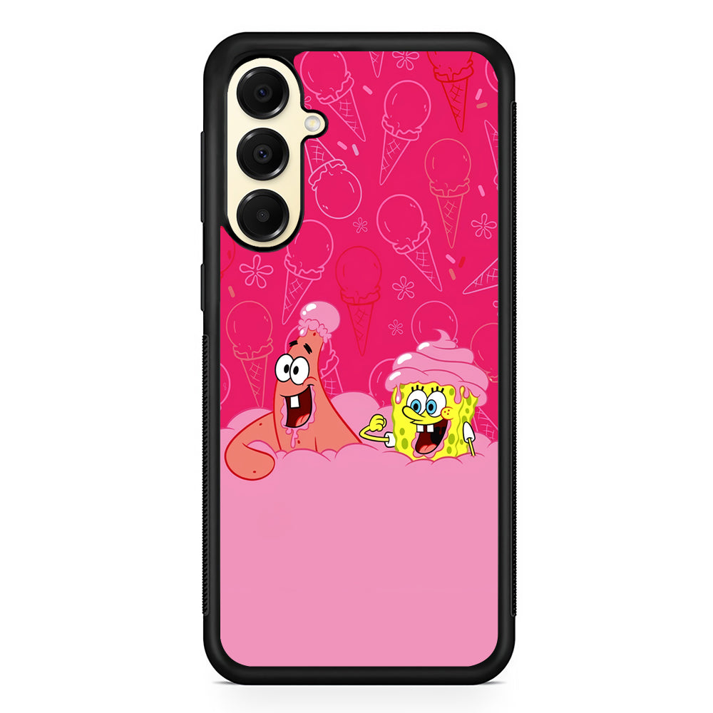 Spongebob and Patrick Eating Ice Cream Samsung Galaxy A16 Case | Slim Rubber Samsung Galaxy A16 Case