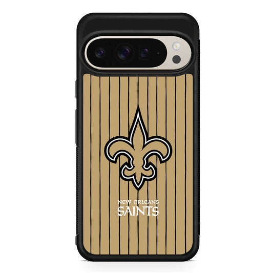 NFL New Orleans Saints Striped Google Pixel 9 Pro Case | Slim Protective Cover