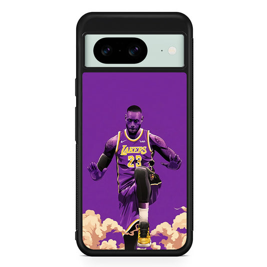 Lebron James Purple Background Google Pixel 8 Case | Durable Protective Cover for Google Pixel 8