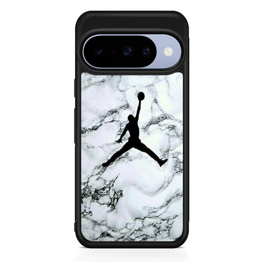 Jordan White Marble Logo Google Pixel 10 Case | Google Pixel 10 Rubber Protective Case