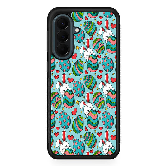 Easter Eggs and Rabbits Pattern Samsung Galaxy A37 Case | Samsung Galaxy A37 Rubber Phone Case