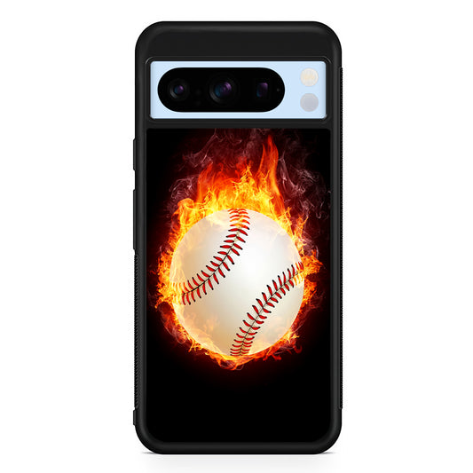 Baseball Ball on Fire Google Pixel 8 Pro Case | Slim Rubber Case for Google Pixel 8 Pro