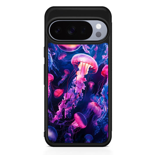 Jellyfish Drifting in The Ocean Google Pixel 10 Pro Case | Slim Google Pixel 10 Pro Rubber Case