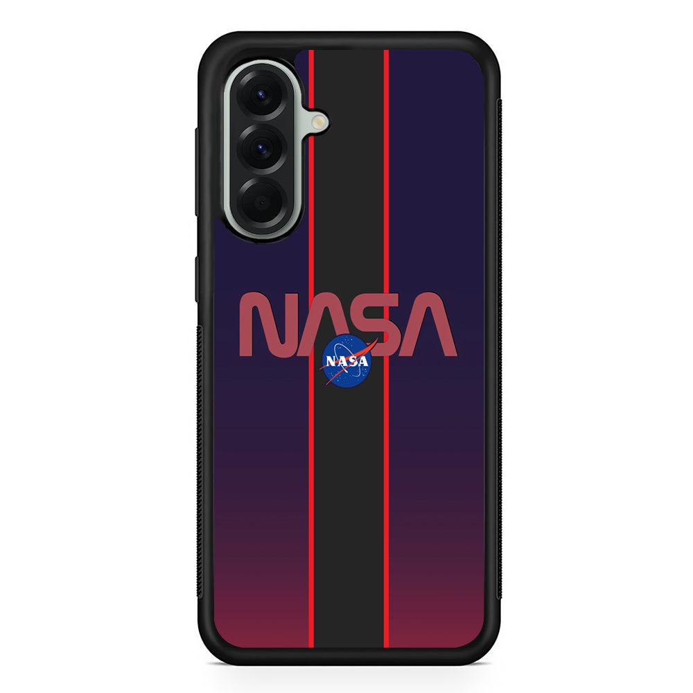 Nasa Stripe Line Red Samsung Galaxy A56 Case | Samsung Galaxy A56 Rubber Protective Case