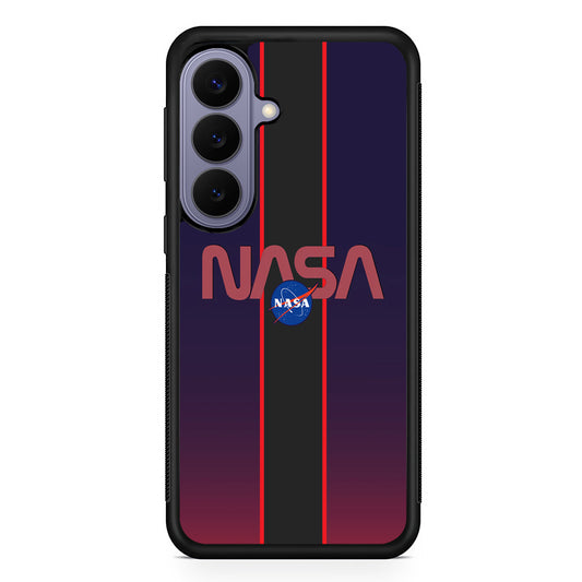 Nasa Stripe Line Red Samsung Galaxy S26 Case | Slim Protective Rubber Case for Samsung S26