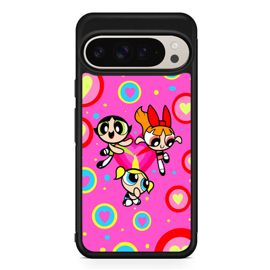 The Powerpuff Girls Love Pattern Google Pixel 9 Pro Case | Slim Protective Cover