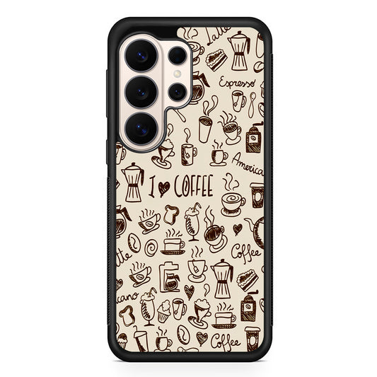 CoffeeTime Doodle Samsung Galaxy S26 Ultra Case | Slim Protective Case for Samsung Galaxy S26 Ultra