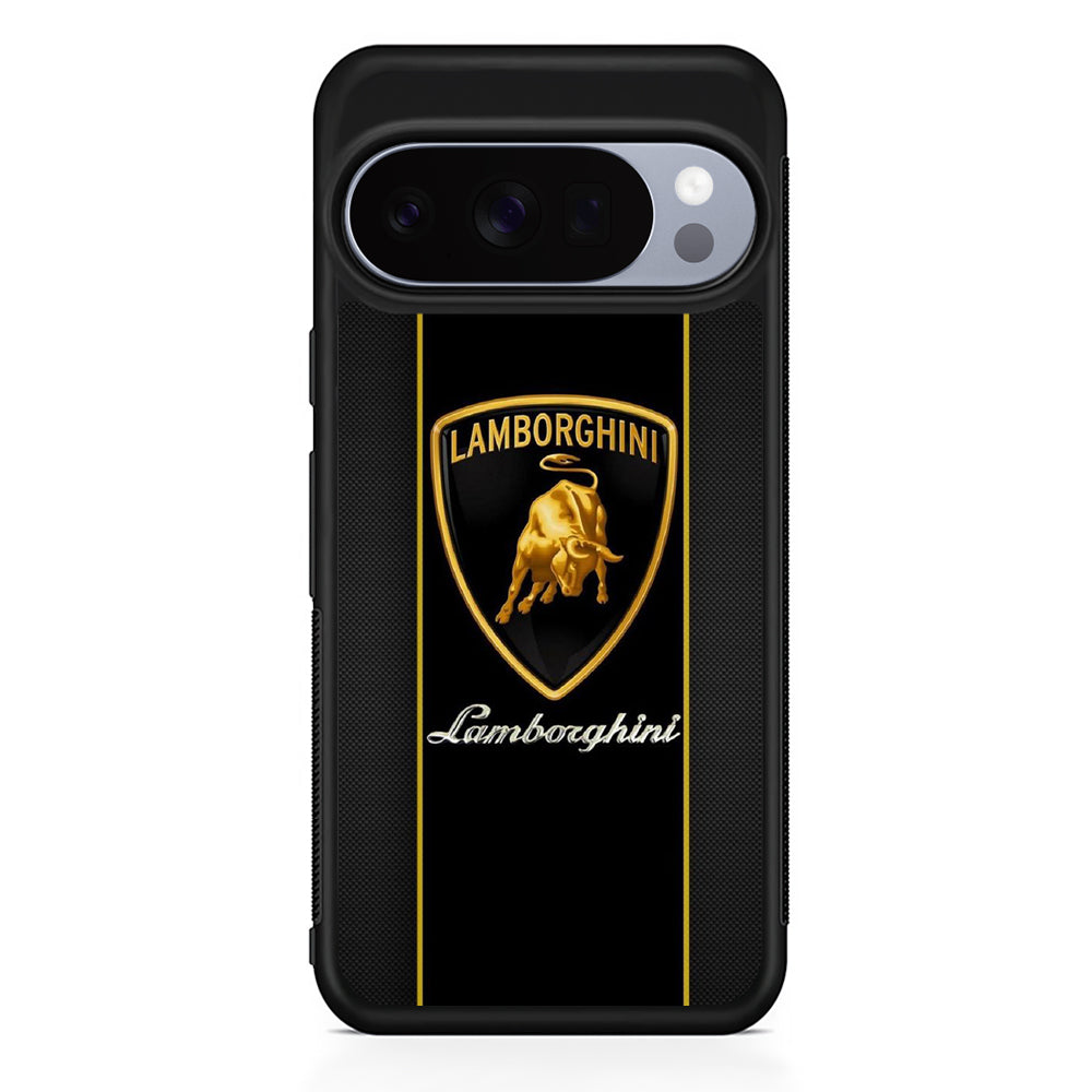 Lamborghini Carbon Stripe Gold Google Pixel 10 Pro Case | Slim Google Pixel 10 Pro Rubber Case