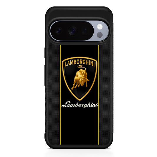Lamborghini Carbon Stripe Gold Google Pixel 10 Pro Case | Slim Google Pixel 10 Pro Rubber Case