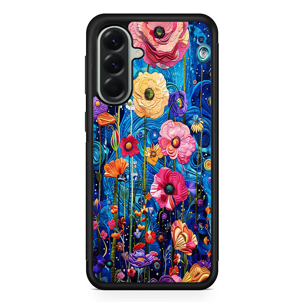 Painting of Flowers with a Blue Sky Samsung Galaxy A56 Case | Samsung Galaxy A56 Protective Rubber Case