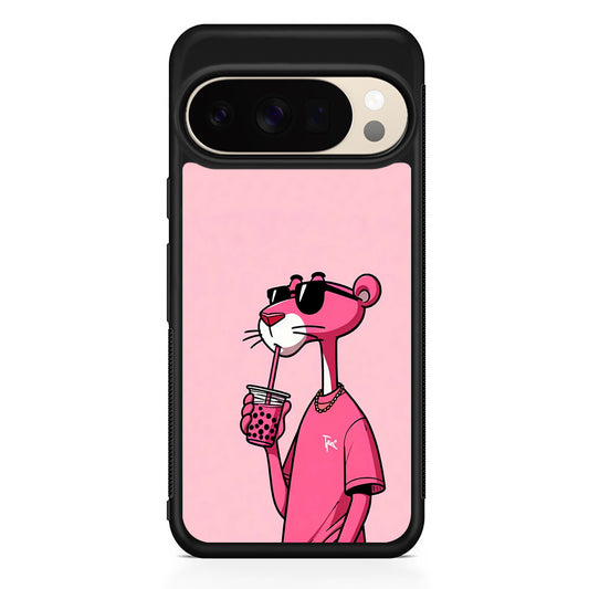 Pink Panther Drinks Bubble Tea Google Pixel 10 Pro XL Case | Slim Google Pixel 10 Pro XL Protective Case