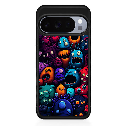 Colorful Monster Doodle Art Google Pixel 10 Pro Case | Slim Google Pixel 10 Pro Rubber Case