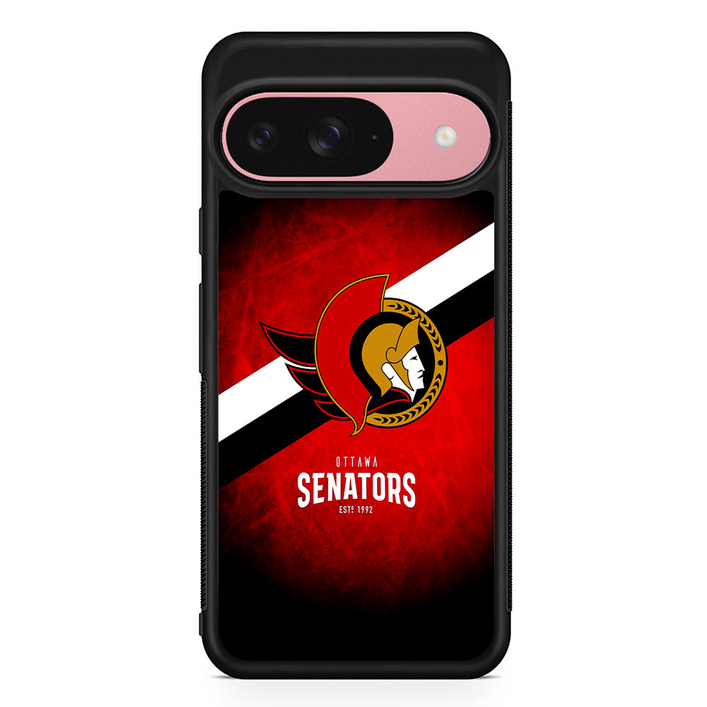 NHL Ottawa Senators Team Google Pixel 9 Case | Google Pixel 9 Protective Rubber Case