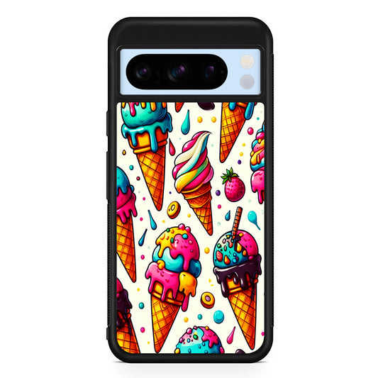 Ice Creams with Different Flavors Google Pixel 8 Pro Case | Slim Rubber Case for Google Pixel 8 Pro