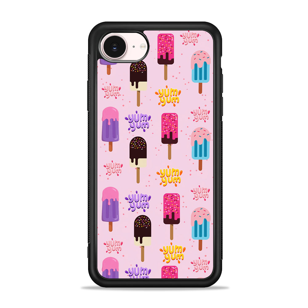 Pink Colourful Cute Ice Cream iPhone 17e Case - Silicone Case