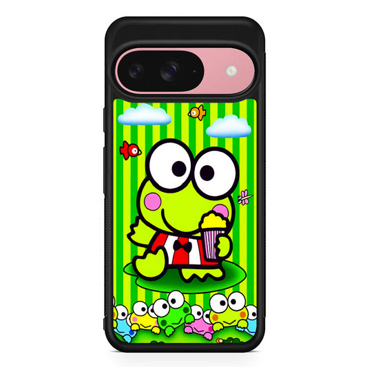 Keroppi Stripe Green Google Pixel 9 Case | Google Pixel 9 Protective Rubber Case