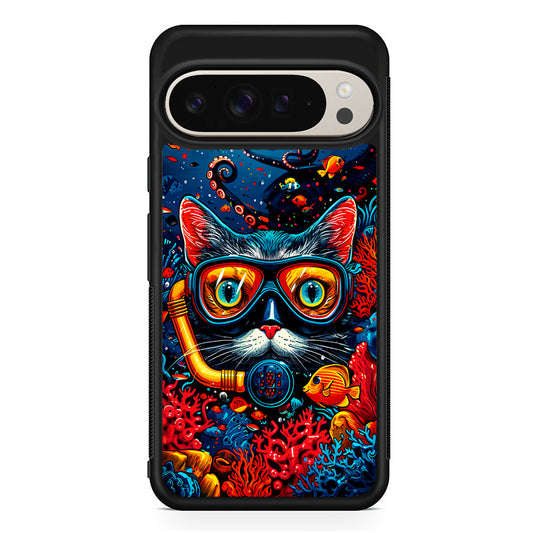 Kitty Cat Under The Sea Google Pixel 9 Pro Case | Slim Protective Cover