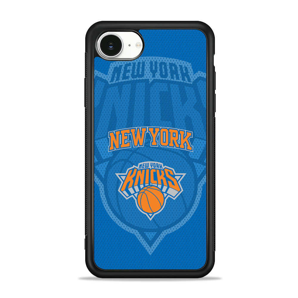 NBA New York Knicks Blue Patern iPhone 16e Case | Protective Phone Cover