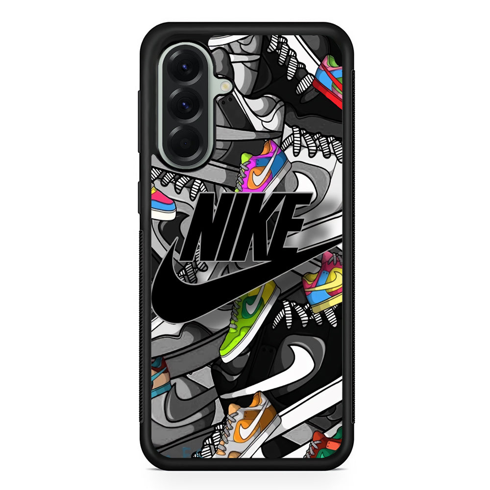 Nike Collection Shoes Black Logo Samsung Galaxy A56 Case | Durable Samsung Galaxy A56 Cover
