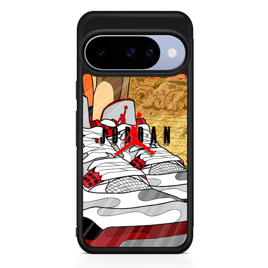 Air Jordan The Cartoon Shoes Google Pixel 10 Case | Google Pixel 10 Rubber Protective Case