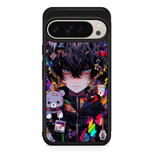 Anime Boy Bear Doll Aesthetic Google Pixel 9 Pro Case | Slim Protective Cover