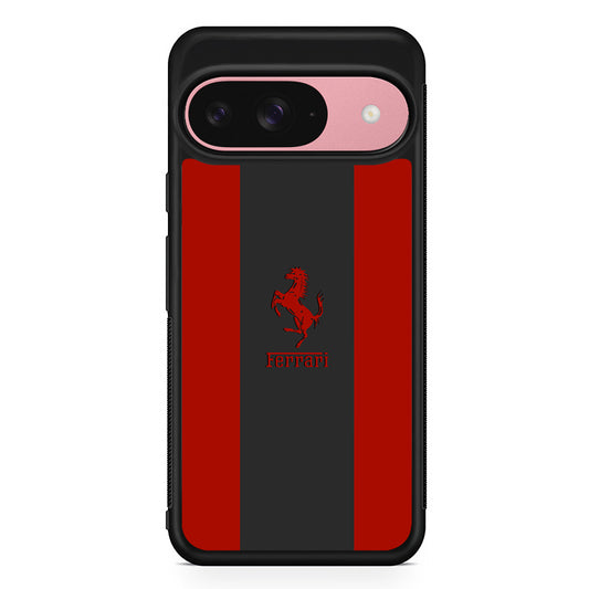 Ferrari Silhouette of Signature Google Pixel 9 Case | Google Pixel 9 Protective Rubber Case