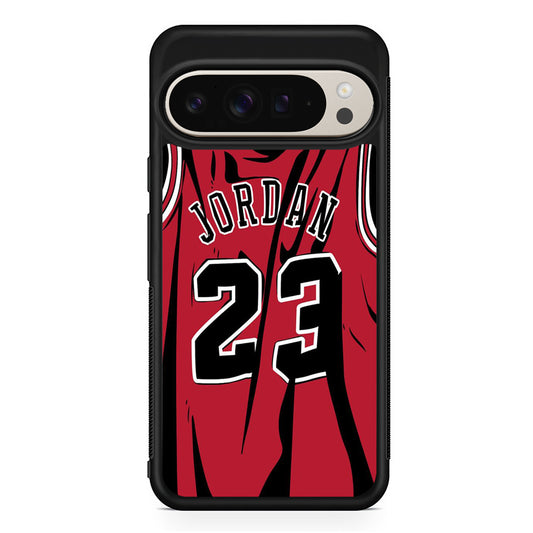 Jordan Red Basket Jersey Google Pixel 9 Pro Case | Slim Protective Cover