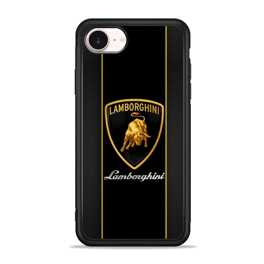 Lamborghini Carbon Stripe Gold iPhone 17e Case - Silicone Case