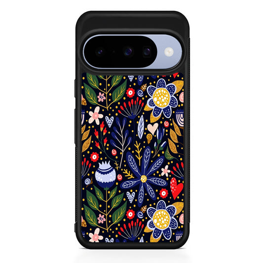 Flowers on a Dark Aesthetic Google Pixel 10 Case | Google Pixel 10 Rubber Protective Case