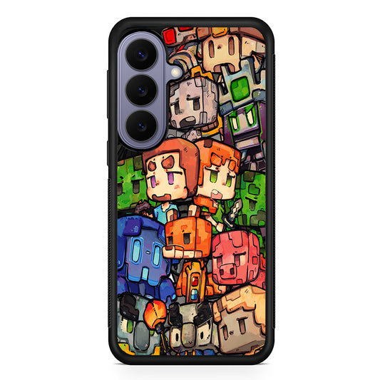 Minicraft Characters Drawing Samsung Galaxy S26 Case | Durable Rubber Case for Samsung Galaxy S26