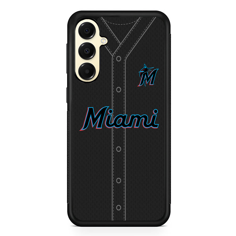 MLB Miami Marlins Jersey Samsung Galaxy A16 Case | Slim Rubber Samsung Galaxy A16 Case