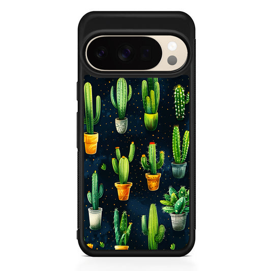 A Collection of Cactus in Pots Google Pixel 10 Pro XL Case | Slim Google Pixel 10 Pro XL Protective Case