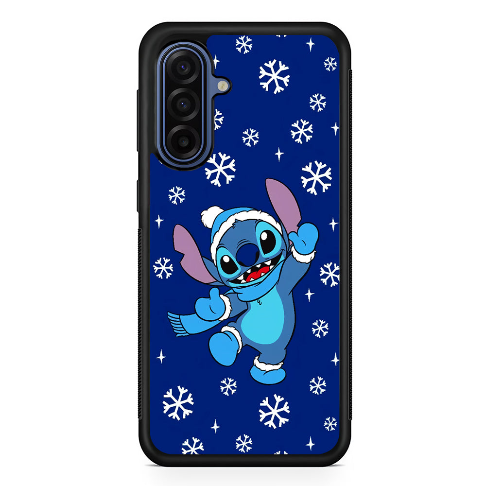 Stitch Navy Winter Samsung Galaxy A17 Case | Slim Protective Phone Cover