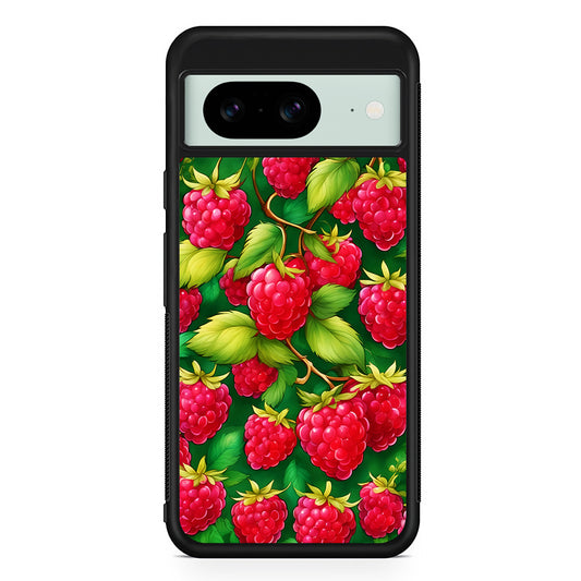 Raspberry Leaves and Berries Google Pixel 8 Case | Durable Protective Cover for Google Pixel 8